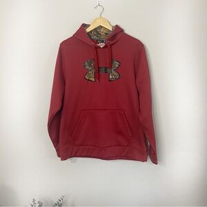 [Under Armour] Red & Camo Print Men's Hoodie Sweatshirt